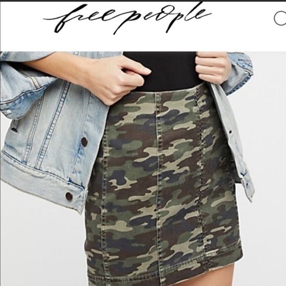 Free People camo-print mini